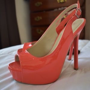 Neon Orange/Coral Stiletto Heels